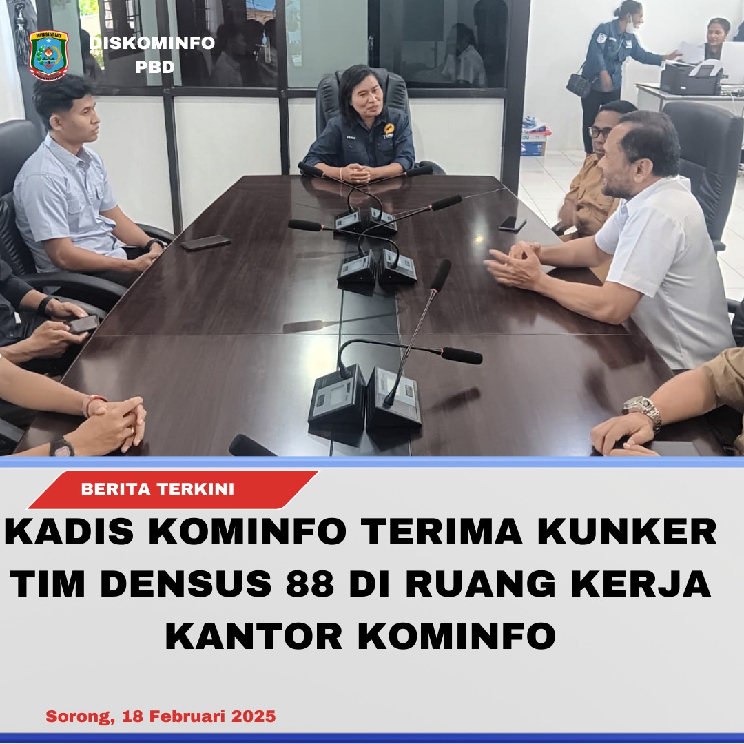 KADIS KOMINFO TERIMA KUNKER TIM DENSUS 88 DI RUANG KERJA KANTOR KOMINFO