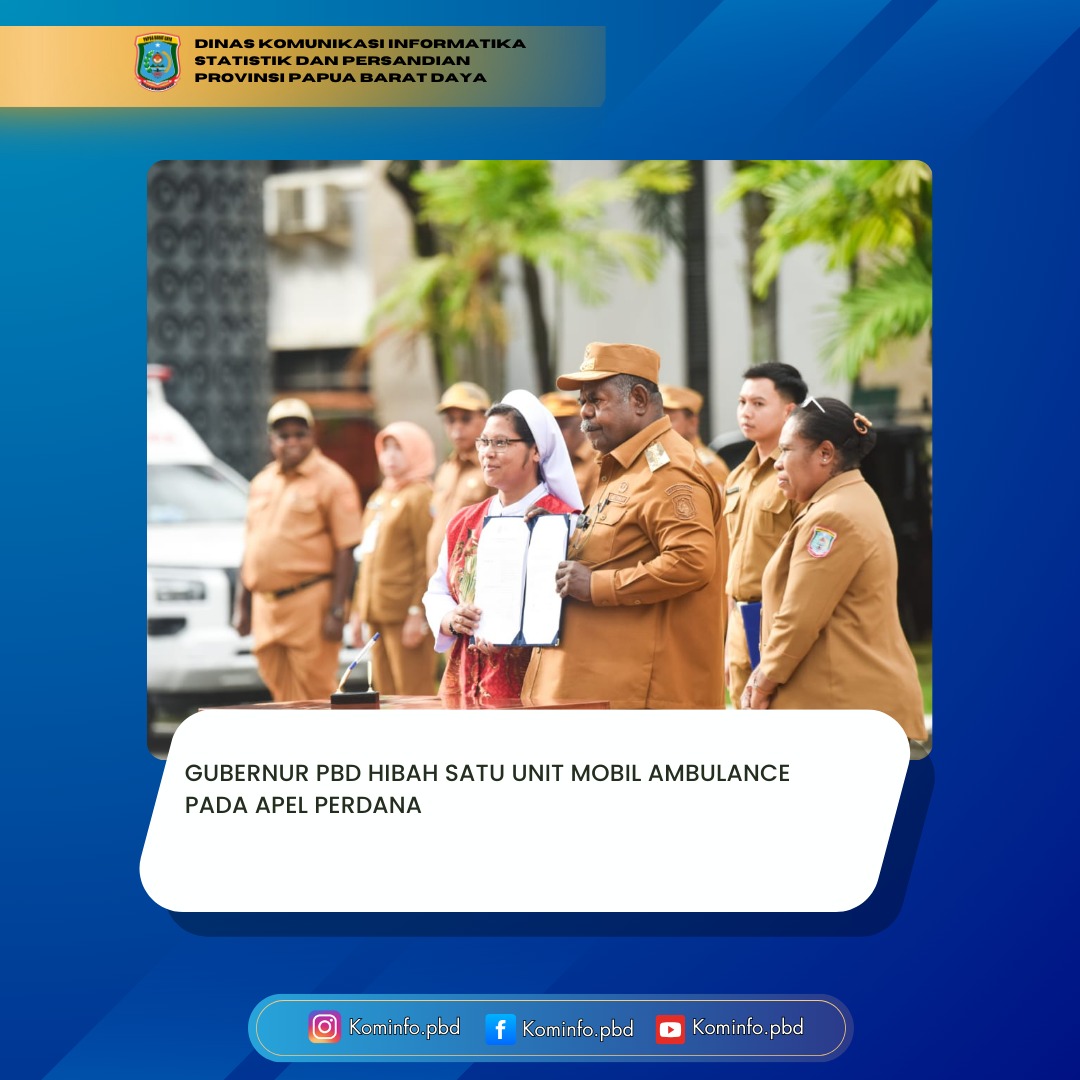 GUBERNUR PBD HIBAH SATU UNIT MOBIL AMBULANCE PADA APEL PERDANA