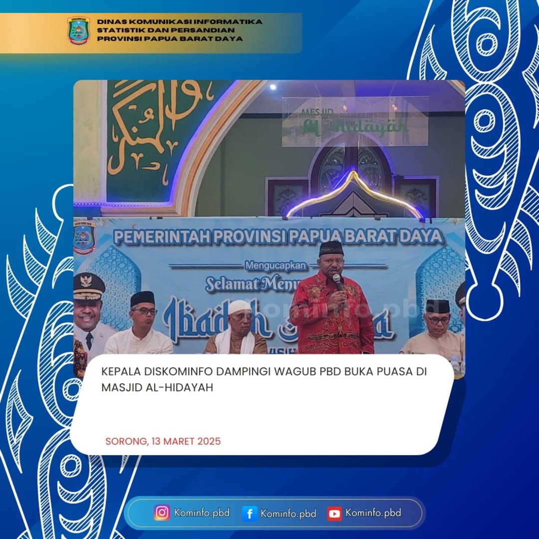 KEPALA DISKOMINFO DAMPINGI WAGUB BPD BUKA PUASA DI MASJID AL-HIDAYAH