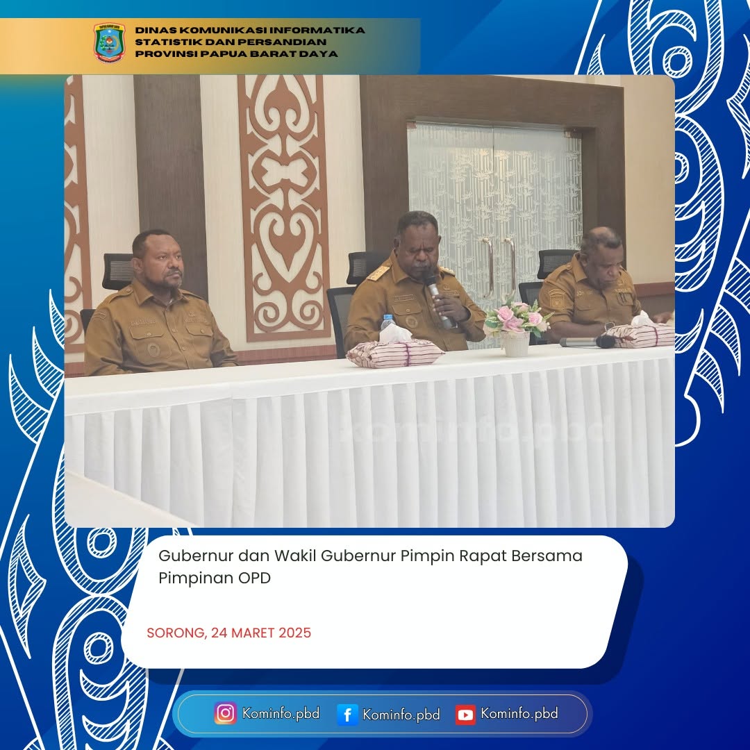Gubernur dan Wakil Gubernur Pimpin Rapat Pimpinan OPD