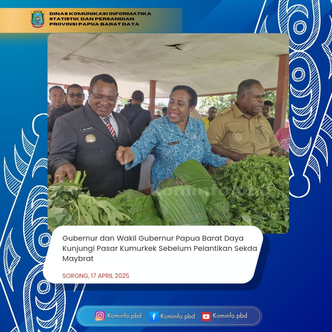 Gubernur dan Wakil Gubernur Papua Barat Daya Kunjungi Pasar Kumurkek Sebelum Pelantikan Sekda Maybrat