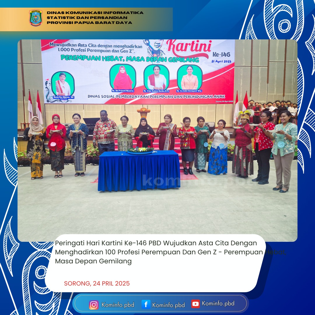 Peringati Hari Kartini Ke-146 Papua Barat Daya Dalam Tema Wujudkan Asta Cita Dengan Menghadirkan 100 Profesi Perempuan Dan Gen Z - Perempuan Hebat, Masa Depan Gemilang