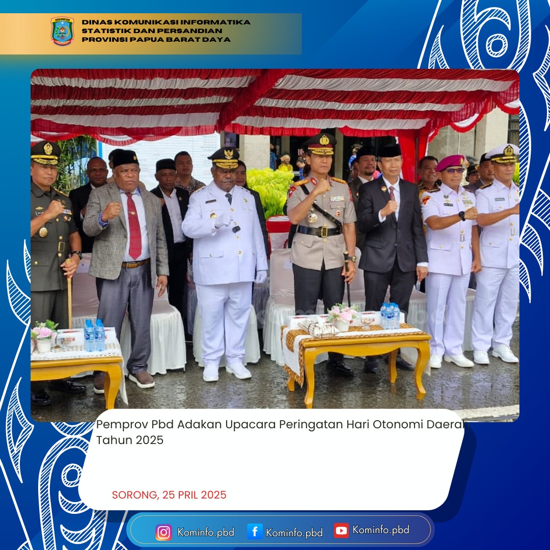 Pemprov Pbd Adakan Upacara Peringatan Hari Otonomi Daerah Ke-29 Tahun 2025