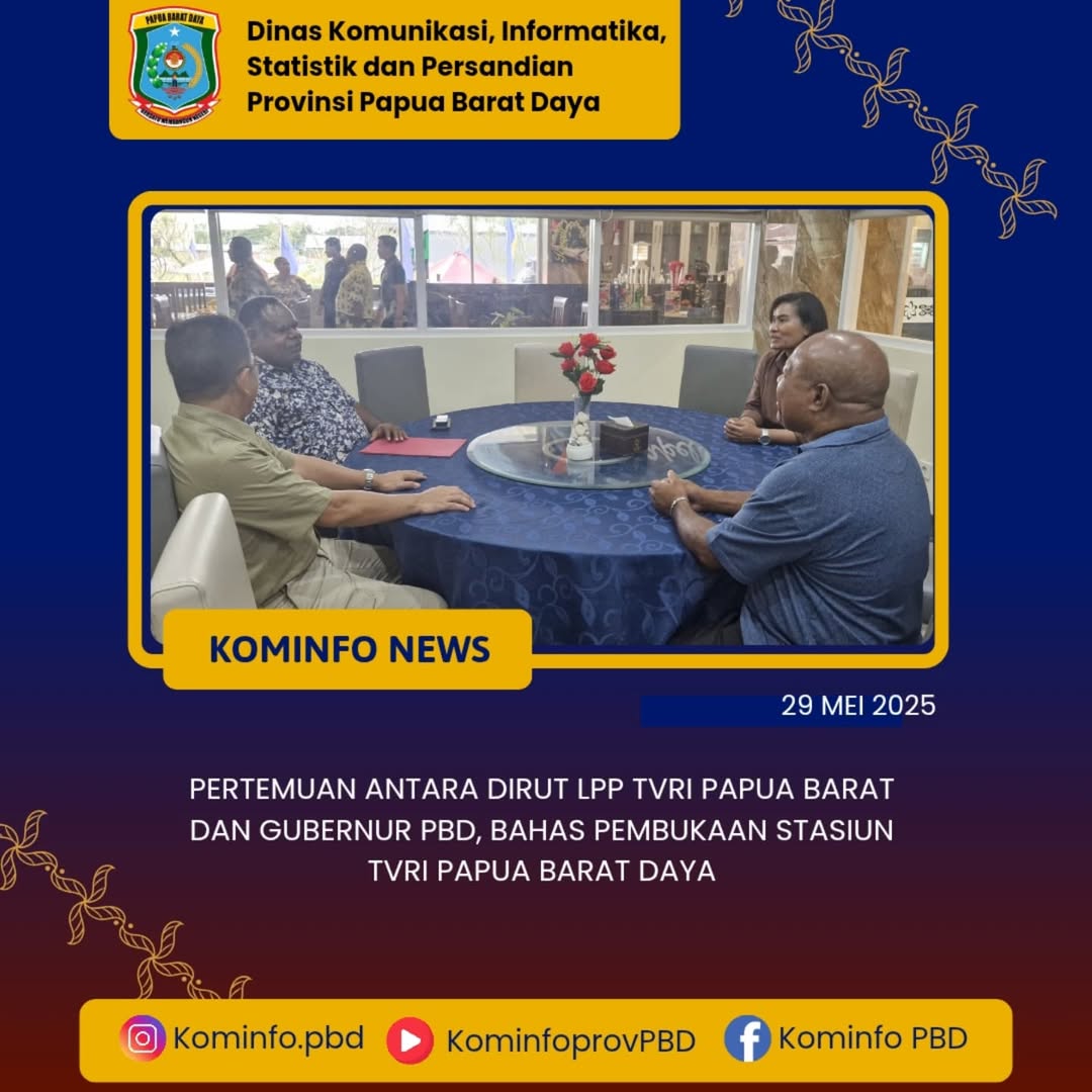Pertemuan Antara Dirut LPP TVRI Papua Barat Dengan Gubernur PBD, Bahas Pembukaan Stasiun TVRI Papua Barat Daya