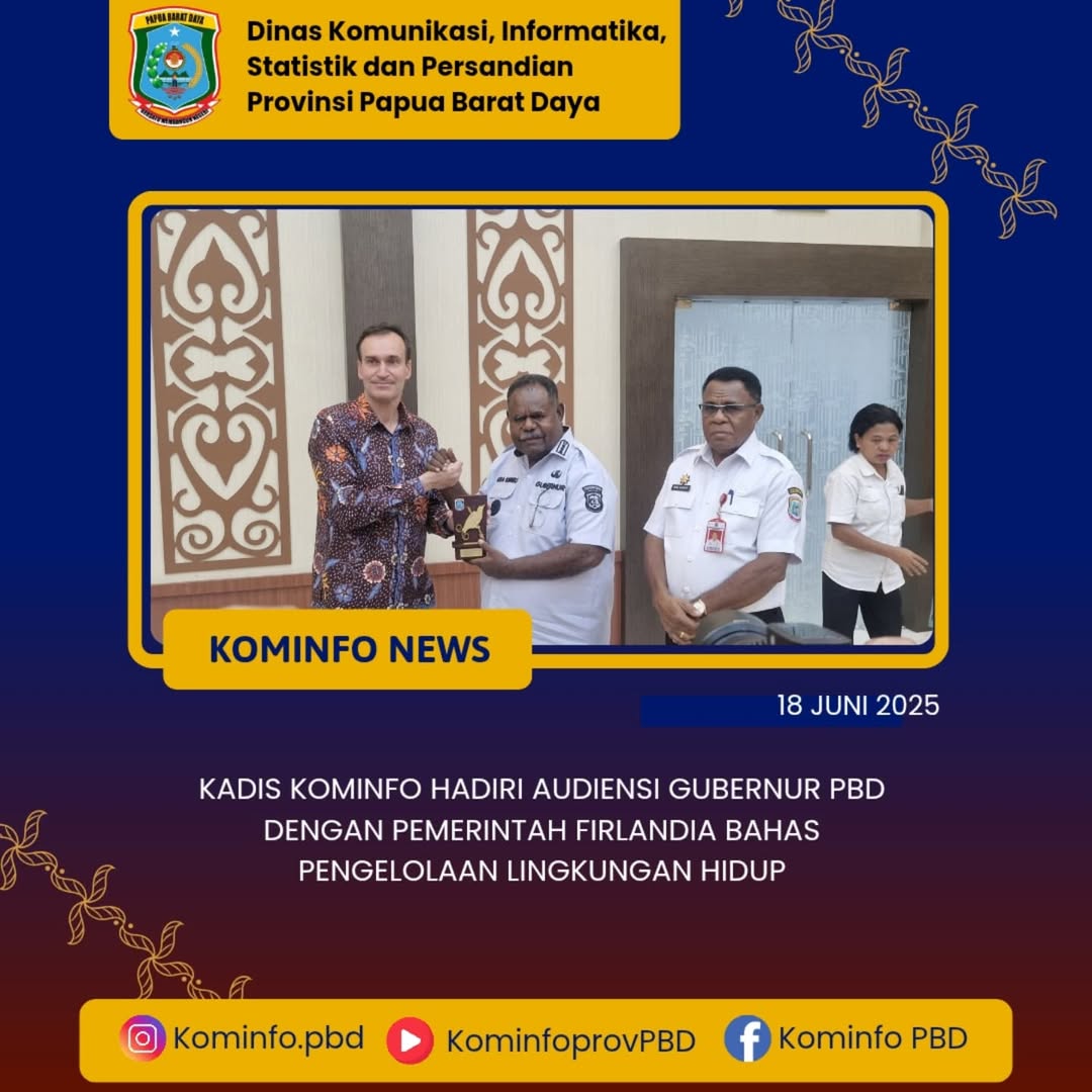 Kadis Kominfo Hadiri Audiensi Gubernur PBD dengan Delegasi Pemerintah Firlandia Bahas Pengelolaan Lingkungan Hidup
