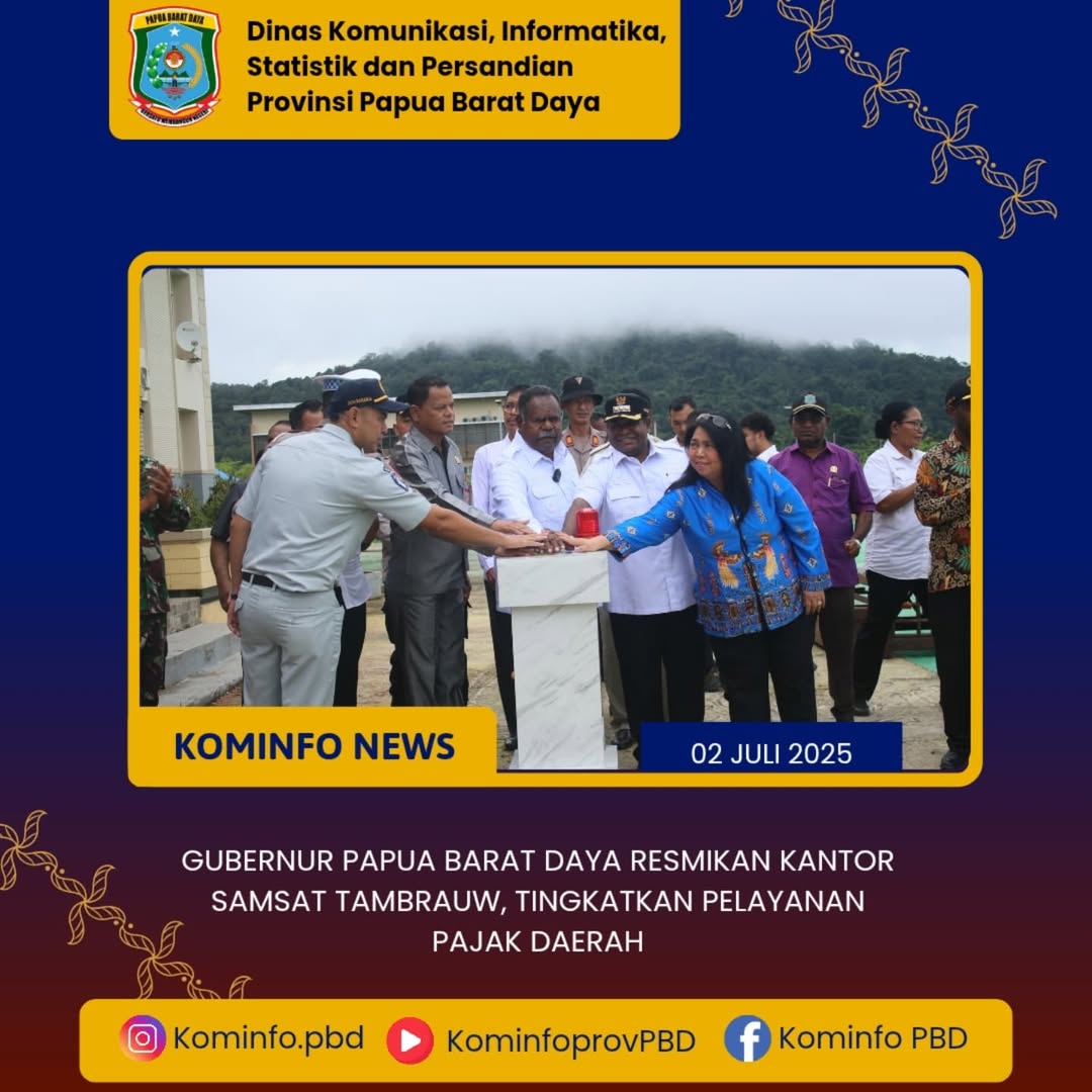 Gubernur Papua Barat Daya Resmikan Kantor SAMSAT Tambrauw, Tingkatkan Pelayanan Pajak Daerah