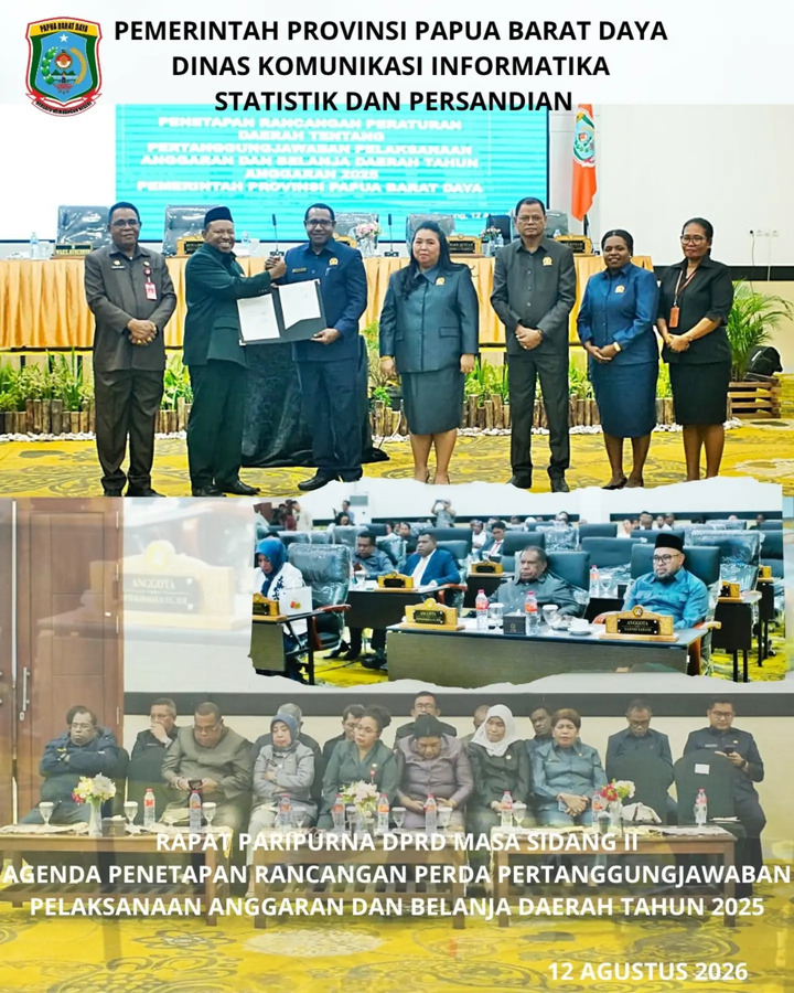 DPRP PBD dan Pemprov Tetapkan Pertanggungjawaban APBD 2025 Menjadi Perda