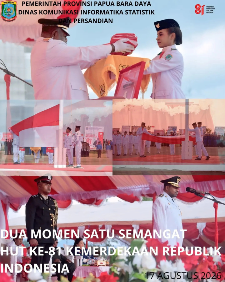 Pemprov Papua Barat Daya Gelar Upacara HUT ke-81 Kemerdekaan RI, Dua Momen Satu Semangat.