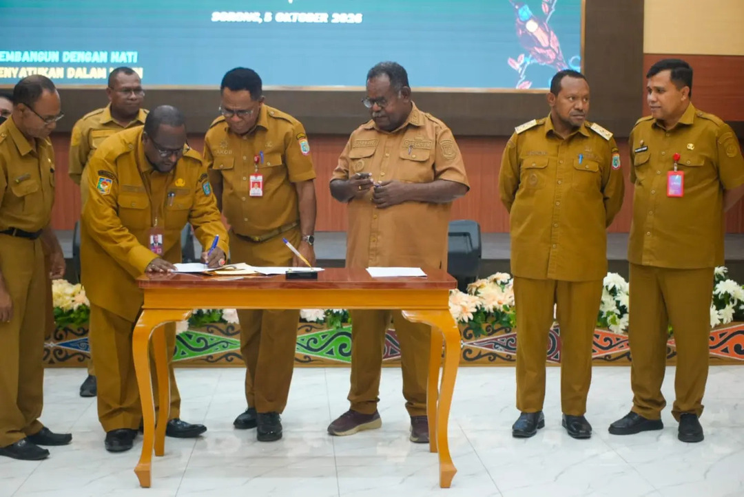 Penandatanganan Kesepakatan Dana Tambahan Infrastruktur (DTI) Kabupaten/Kota se-Provinsi Papua Barat Daya